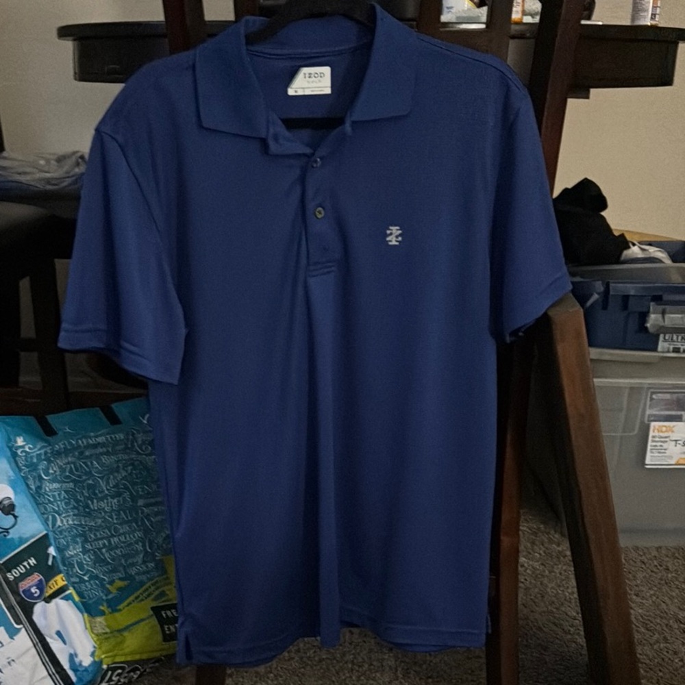 Izod Blue Polo Shirt Classic Comfort